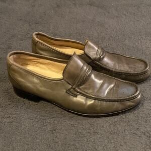 Vintage Gray Brass Boot Nunn Bush Leather Loafers